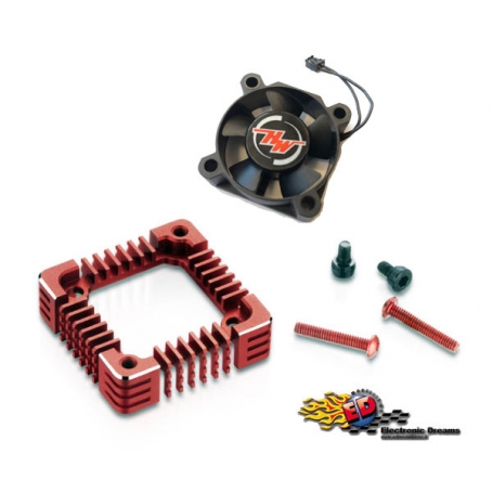 hobbywing ventola con adattatore in alluminio rosso x xr10 pro g2 30850304