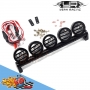 Yeah Racing kit barra + 5 fari a led tutto in metallo NERO per tetto Scaler completa di led e cablaggi