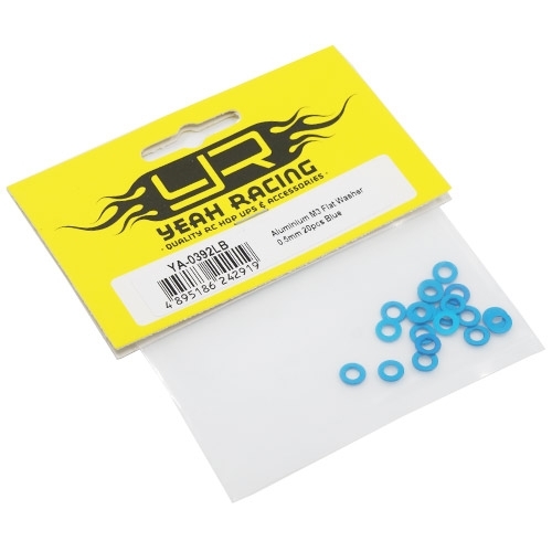 Yeah Racing Spessori in M3 in alluminio 0.5mm BLU (20)